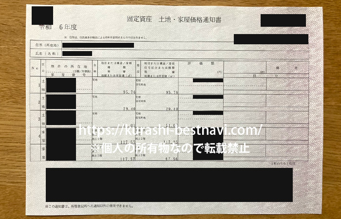 固定資産　土地家屋評価証明書